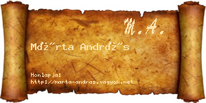 Márta András névjegykártya